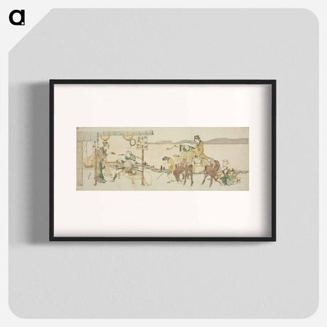 アートポスター-Travelers' tea house - 葛飾 北斎 Poster.