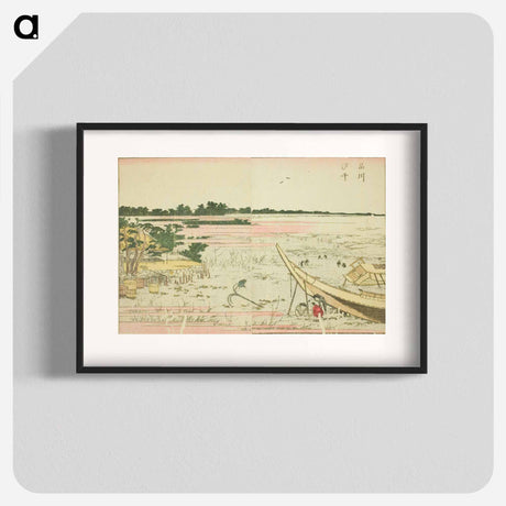 アートポスター-Low Tide at Shinagawa - 葛飾 北斎 Poster.