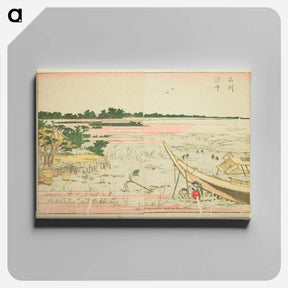 アートパネル-Low Tide at Shinagawa - 葛飾 北斎 Canvas.
