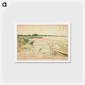 アートポストカード-Low Tide at Shinagawa - 葛飾 北斎 Postcard.