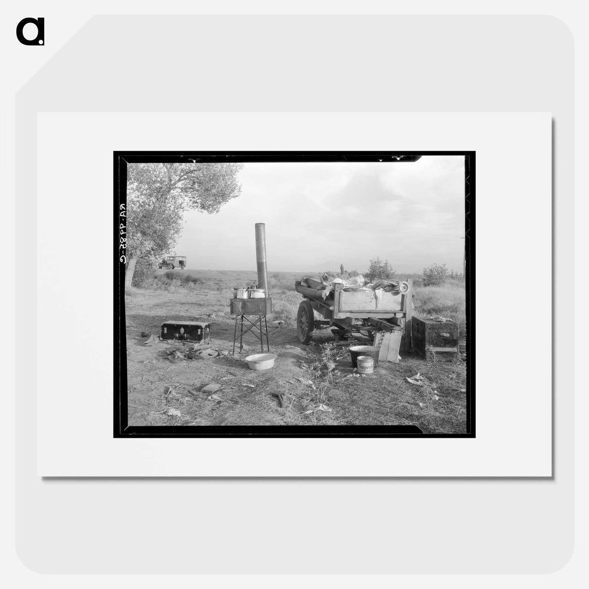 Migratory workers' "kitchen" near Shafter - Dorothea Lange Poster.