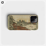 Clearing Weather at Awazu - Katsushika Hokusai Phone Case.