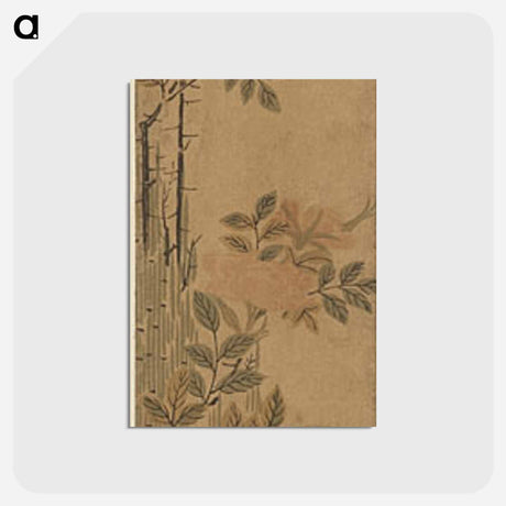 アートポストカード-Hares and Roses - 葛飾 北斎 Postcard.