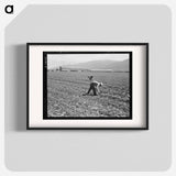 Spreckels sugar factory and sugar beet field with Mexican and Filipino workers thinning sugar beets - Dorothea Lange Poster.