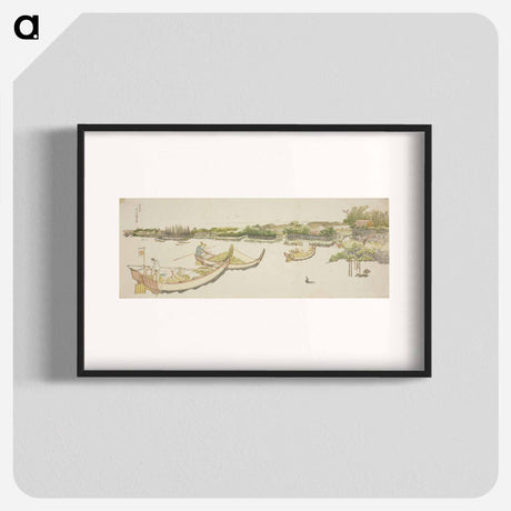 アートポスター-Boats transporting rice on the Sumida River - 葛飾 北斎 Poster.
