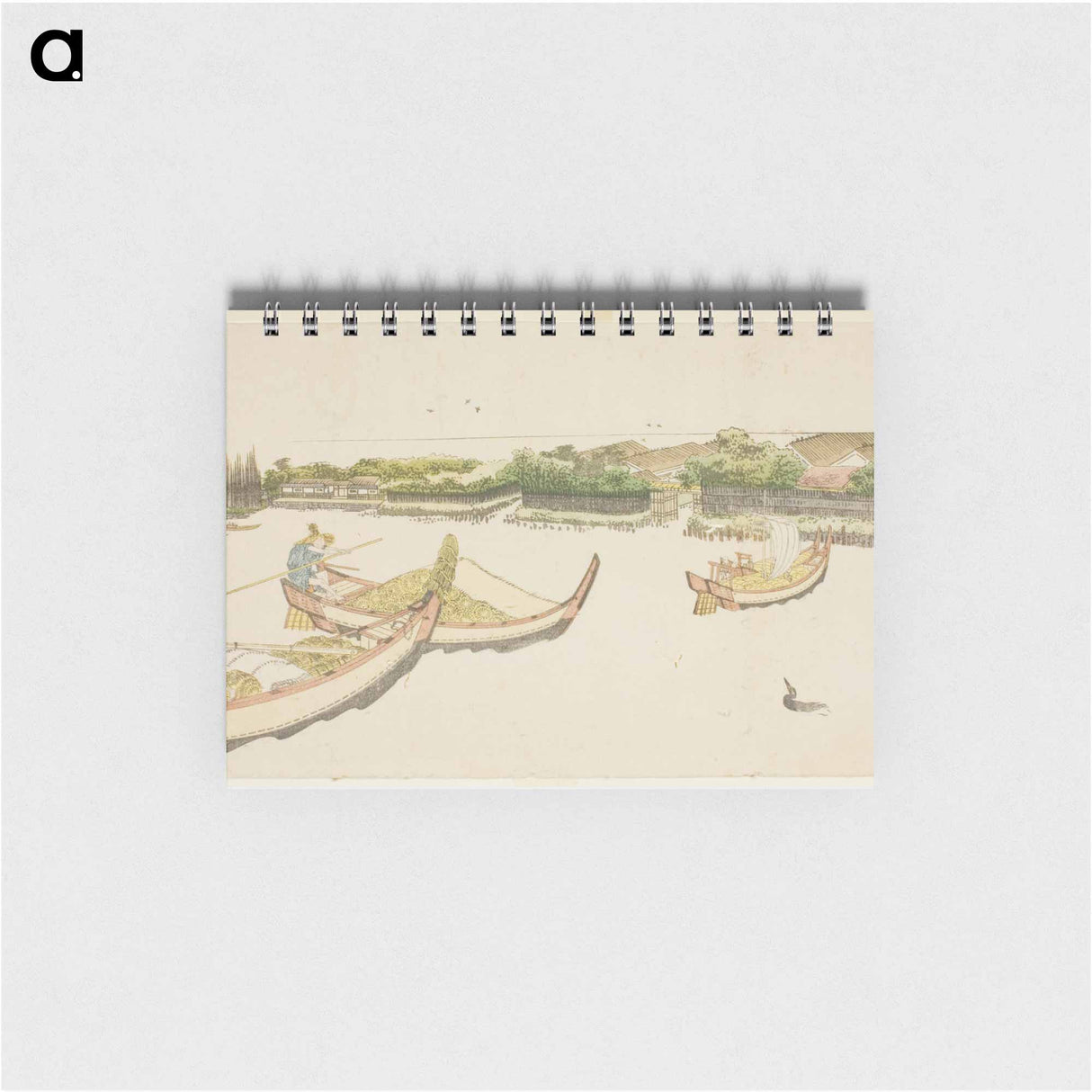 Boats transporting rice on the Sumida River - 葛飾 北斎 Memo.