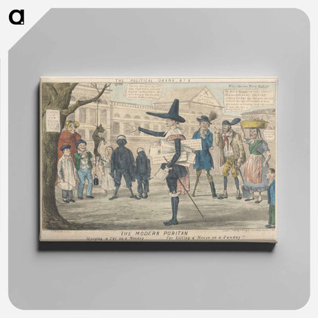 アートパネル-The Modern Puritan, Hanging a Cat on a Monday for Killing a Mouse on a Sunday!!!
 - イェール大学アートギャラリー Canvas.