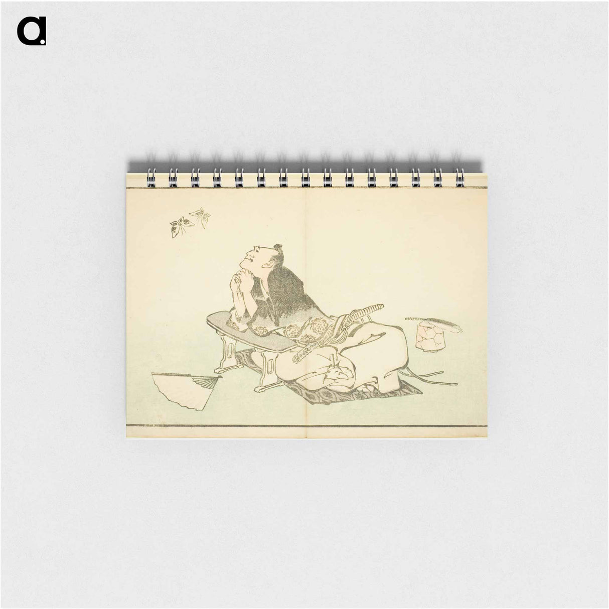 A Philosopher Watching a Pair of Butterflies - 葛飾 北斎 Memo.