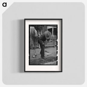 アートポスター-Mormon Farmer Shoeing a Horse
 - ラッセル リー Poster.