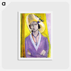 アートポストカード-The Yellow Hat - アンリ マティス Postcard.