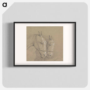 アートポスター-Heads and Necks of Two Horses Wearing Bridles, Right Profiles
 - イェール大学アートギャラリー Poster.