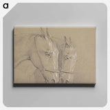 アートパネル-Heads and Necks of Two Horses Wearing Bridles, Right Profiles
 - イェール大学アートギャラリー Canvas.