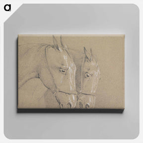 アートパネル-Heads and Necks of Two Horses Wearing Bridles, Right Profiles
 - イェール大学アートギャラリー Canvas.