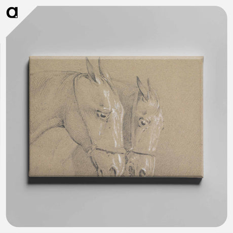 アートパネル-Heads and Necks of Two Horses Wearing Bridles, Right Profiles
 - イェール大学アートギャラリー Canvas.