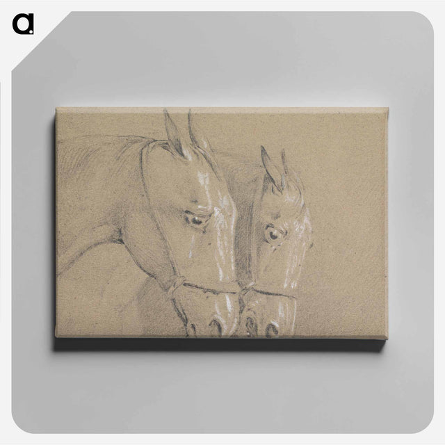 アートパネル-Heads and Necks of Two Horses Wearing Bridles, Right Profiles
 - イェール大学アートギャラリー Canvas.