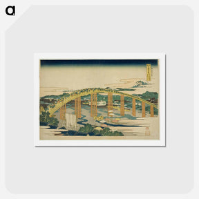 アートポストカード-Yahagi Bridge at Okazaki on the Tokaido - 葛飾 北斎 Postcard.