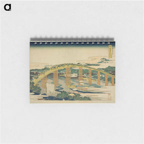アートメモ帳-Yahagi Bridge at Okazaki on the Tokaido - 葛飾 北斎 Memo.