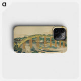Yahagi Bridge at Okazaki on the Tokaido - Katsushika Hokusai Phone Case.