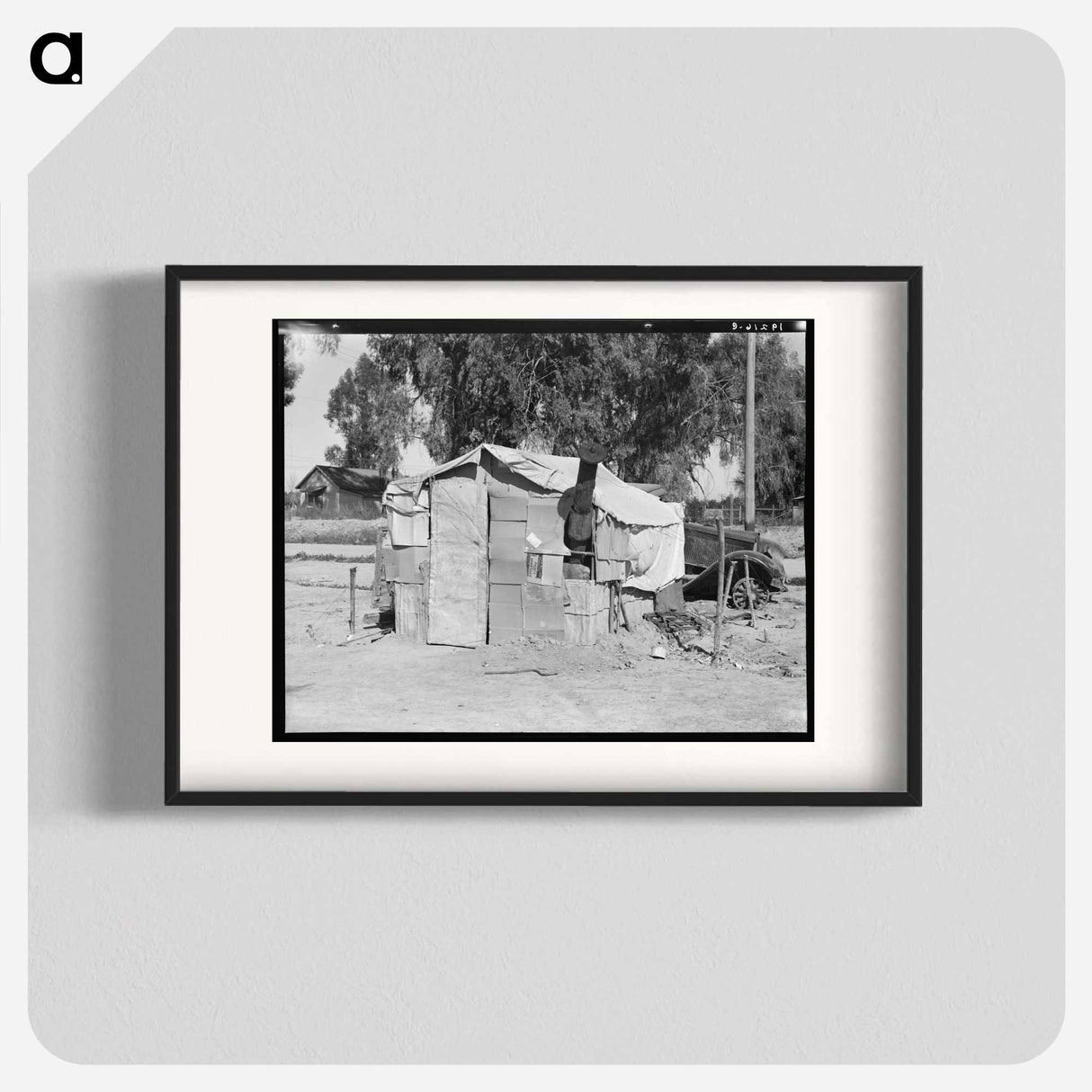 House in camp of carrot pullers - Dorothea Lange Poster.