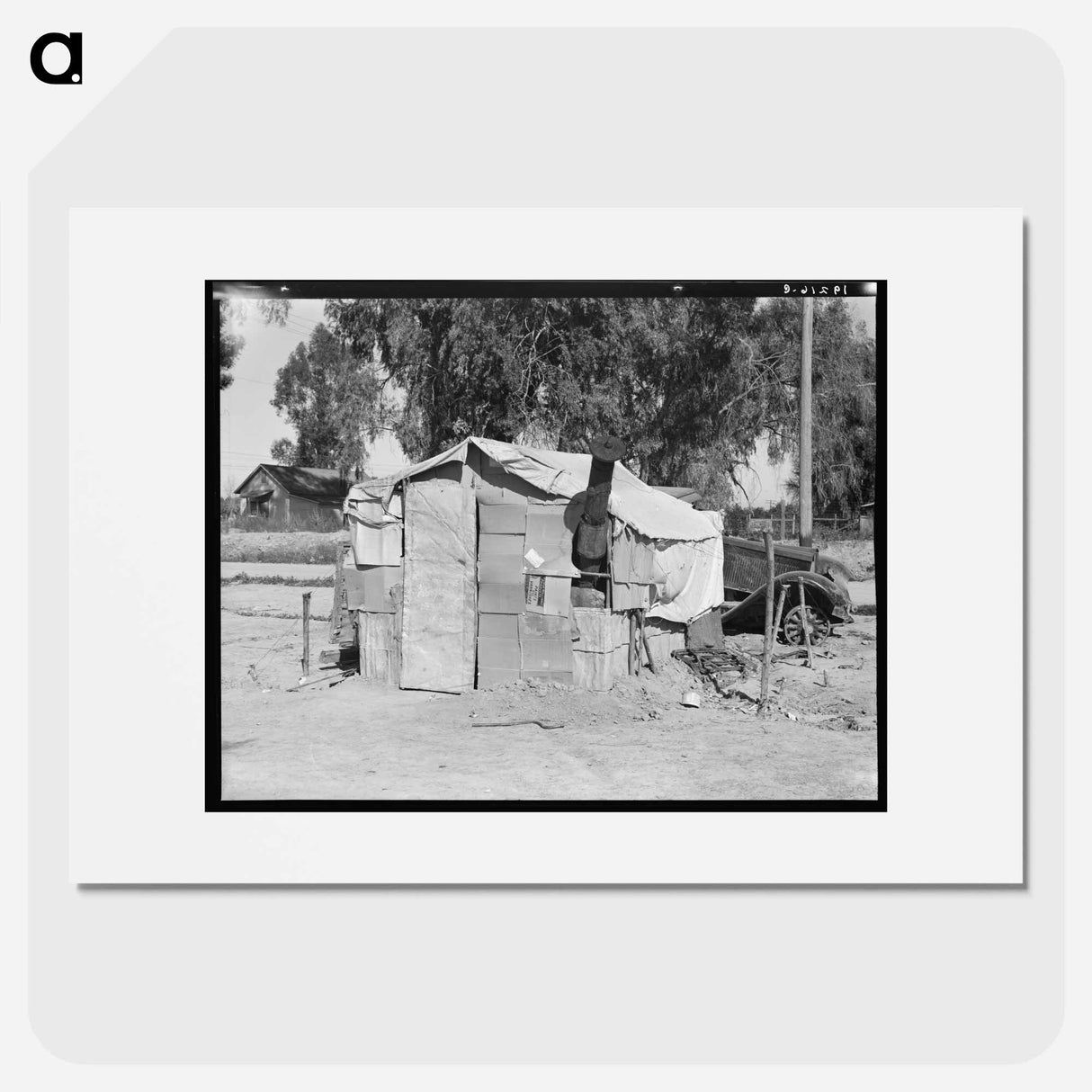 House in camp of carrot pullers - Dorothea Lange Poster.