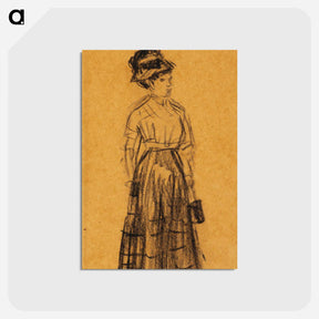 アートポストカード-Woman in Black Hat and Black Skirt
 - バーンズ・コレクション Postcard.