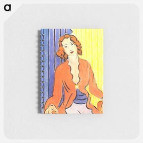 アートメモ帳-Woman In Blue and Yellow Background - アンリ マティス Memo.