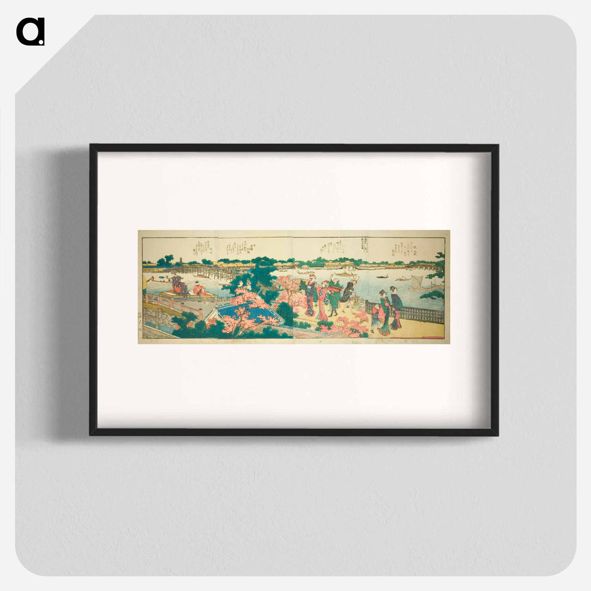Panoramic Views along the Banks of the Sumida River - Katsushika Hokusai Poster.
