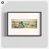 Panoramic Views along the Banks of the Sumida River - Katsushika Hokusai Poster.