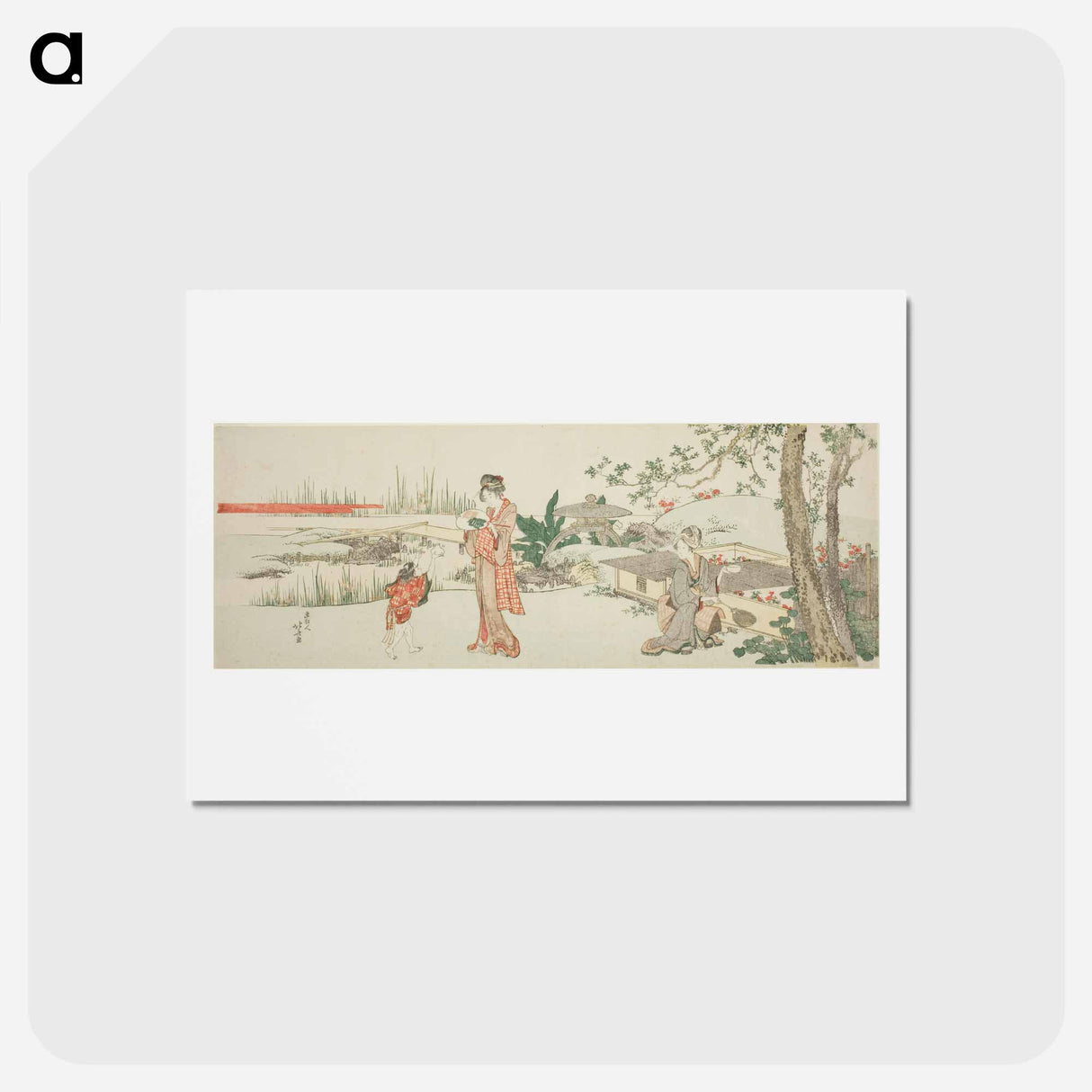 アートポストカード-Goldfish vendor - 葛飾 北斎 Postcard.