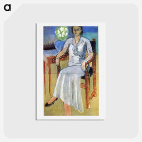アートポストカード-Woman with a White Dress - アンリ マティス Postcard.