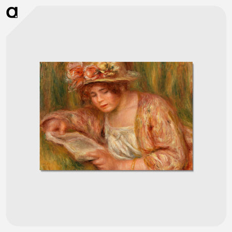 アートポストカード-Andrée in a Hat, Reading
 - バーンズ・コレクション Postcard.