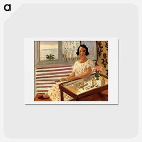 アートポストカード-Woman Seated at Her Dressing Table - アンリ マティス Postcard.