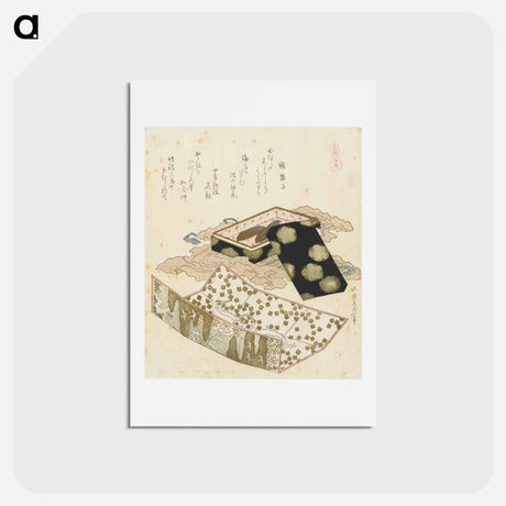 アートポストカード-A comparison of Genroku poems and shells - 葛飾 北斎 Postcard.