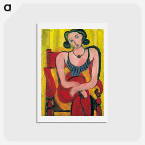 アートポストカード-Woman with Blue Bodice - アンリ マティス Postcard.