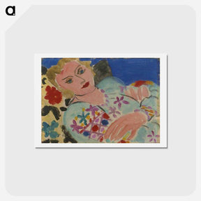 アートポストカード-The Embroidered Green Blouse - アンリ マティス Postcard.