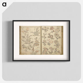 アートポスター-Random sketches by Hokusai volumes 1 to 11 - 葛飾 北斎 Poster.