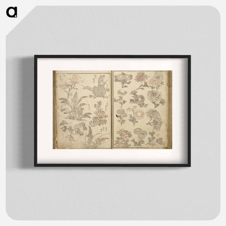 アートポスター-Random sketches by Hokusai volumes 1 to 11 - 葛飾 北斎 Poster.