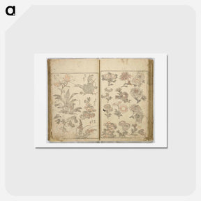 アートポストカード-Random sketches by Hokusai volumes 1 to 11 - 葛飾 北斎 Postcard.