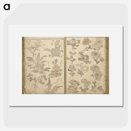 アートポスター-Random sketches by Hokusai volumes 1 to 11 - 葛飾 北斎 Poster.