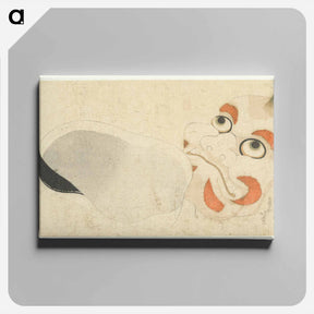 アートパネル-Masks of Oni and Uzume - 葛飾 北斎 Canvas.