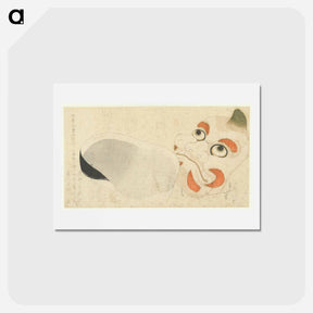 アートポストカード-Masks of Oni and Uzume - 葛飾 北斎 Postcard.