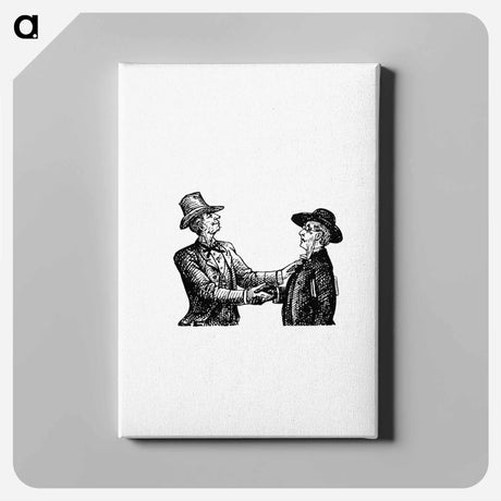 アートパネル-Shaking Hands Men from A Tramp Abroad
 - 大英図書館 Canvas.
