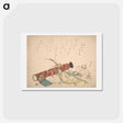 アートポストカード-Hokusai's Still Life: Double Cherry-Blossom Branch, Telescope, Sweet Fish, and Tissue Case - 葛飾 北斎 Postcard.