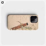 Hokusai's Still Life: Double Cherry-Blossom Branch, Telescope, Sweet Fish, and Tissue Case - 葛飾 北斎 Phone Case.