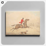 アートパネル-Rider on a Brown Horse About to Jump a Rail Fence to the Right
 - イェール大学アートギャラリー Canvas.