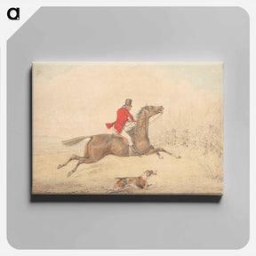 アートパネル-Rider on a Brown Horse About to Jump a Rail Fence to the Right
 - イェール大学アートギャラリー Canvas.