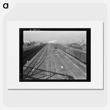 Railroad, outskirts of fast growing town. Klamath Falls, Oregon. - Dorothea Lange Poster.