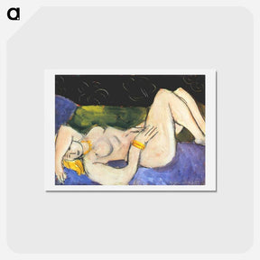 アートポストカード-Reclining Nude on Violet Background - アンリ マティス Postcard.
