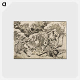 アートポストカード-Hokusai's Pages from the New Illustrated Edition of 'Tales of the Water Margin' - 葛飾 北斎 Postcard.