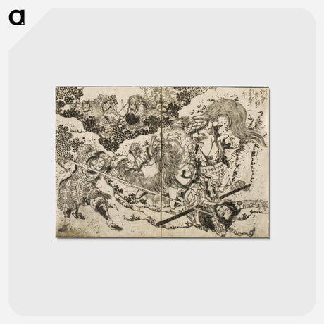 アートポストカード-Hokusai's Pages from the New Illustrated Edition of 'Tales of the Water Margin' - 葛飾 北斎 Postcard.